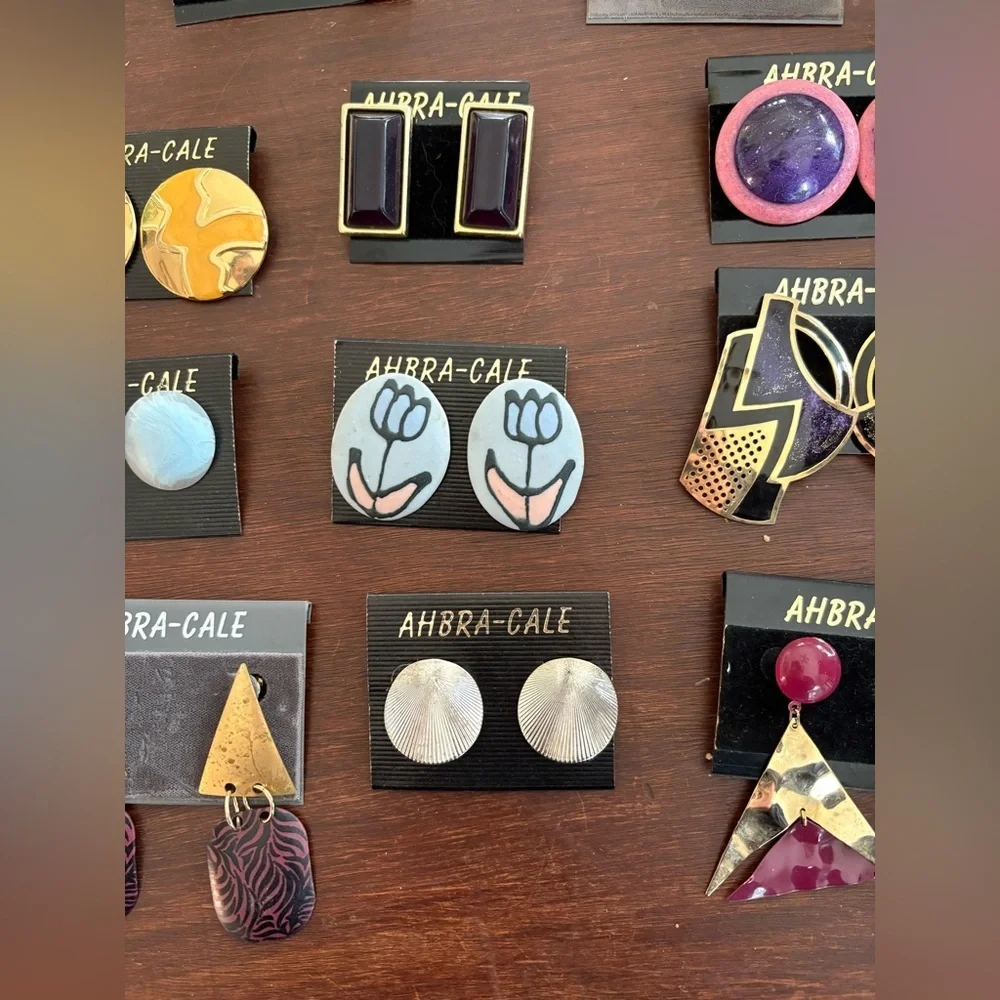 Ahbra-Cale Earring Set with Various Colors - 11 pairs - Vintage - Picture 3 of 5